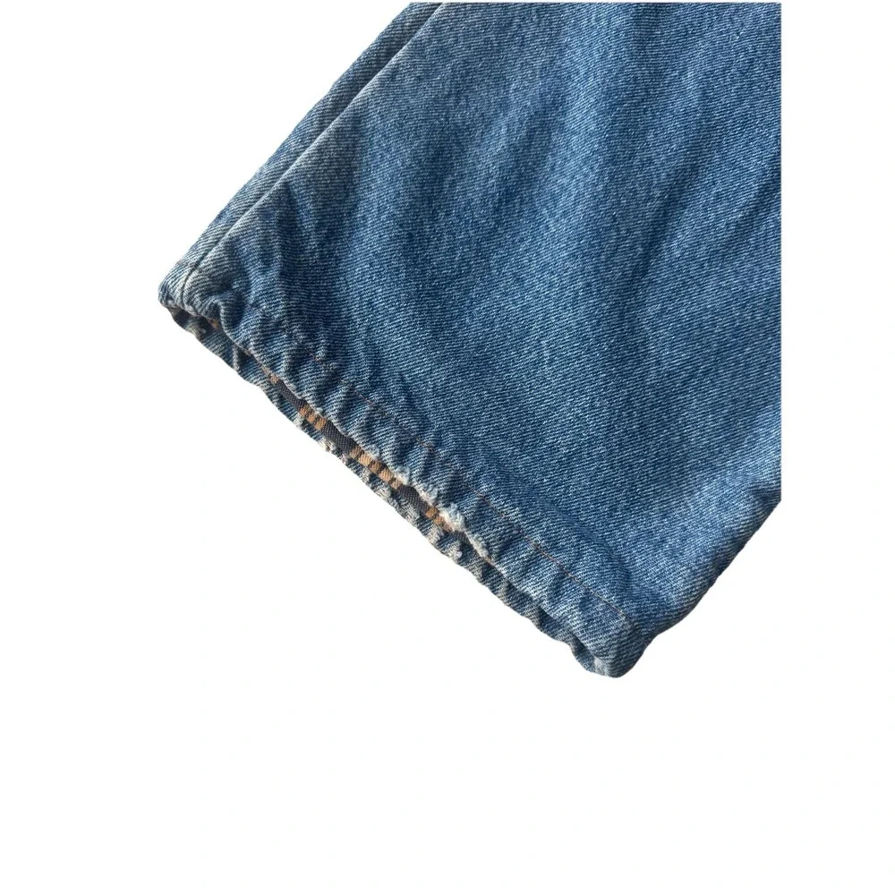 LL Bean Fleece Lined Jeans‎ Mens 40x29 Classic Fit Short Flannel  Leather Patch